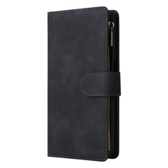 Étui portefeuille en cuir avec fermeture éclair et plusieurs emplacements pour cartes pour Samsung Galaxy S25 FE, avec dragonne 
