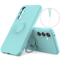 Coque en silicone avec anneau et béquille pour Samsung Galaxy S25 FE 