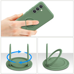 Coque en silicone avec anneau et béquille pour Samsung Galaxy S25 FE 