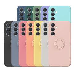 Coque en silicone avec anneau et béquille pour Samsung Galaxy S25 FE 