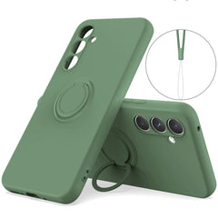 Coque en silicone avec anneau et béquille pour Samsung Galaxy S25 FE 
