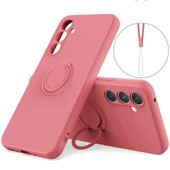 Coque en silicone avec anneau et béquille pour Samsung Galaxy S25 FE 