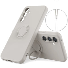 Coque en silicone avec anneau et béquille pour Samsung Galaxy S25 FE 
