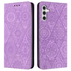For Samsung Galaxy S25 FE Case Imprinted Flower Wallet Stand Leather Phone Cover