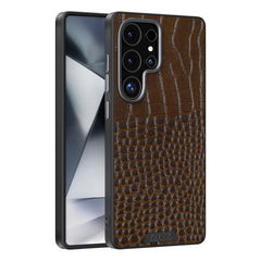 ABEEL For Samsung Galaxy S25 Ultra Case Compatible with MagSafe Crocodile Texture Micro-Embossing Back Cover