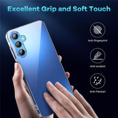 For Samsung Galaxy S25 FE Case TPU Clear Phone Cover + 2PCS Tempered Glass Screen Film 2.5D Arc Edge