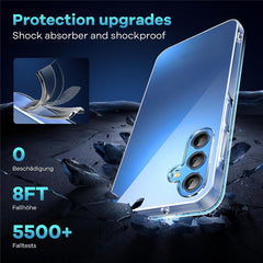 For Samsung Galaxy S25 FE Case TPU Clear Phone Cover + 2PCS Tempered Glass Screen Film 2.5D Arc Edge