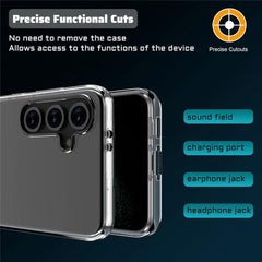 Coque transparente anti-rayures en TPU pour Samsung Galaxy S25 FE + protection d'écran 2,5D à bords incurvés 