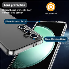 Coque transparente anti-rayures en TPU pour Samsung Galaxy S25 FE + protection d'écran 2,5D à bords incurvés 