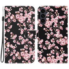 Für Samsung Galaxy S25 FE Brieftaschen-Telefonhülle Anti-Drop-Musterdruck Leder-Flip-Cover mit Riemen 