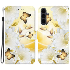 Für Samsung Galaxy S25 FE Brieftaschen-Telefonhülle Anti-Drop-Musterdruck Leder-Flip-Cover mit Riemen 