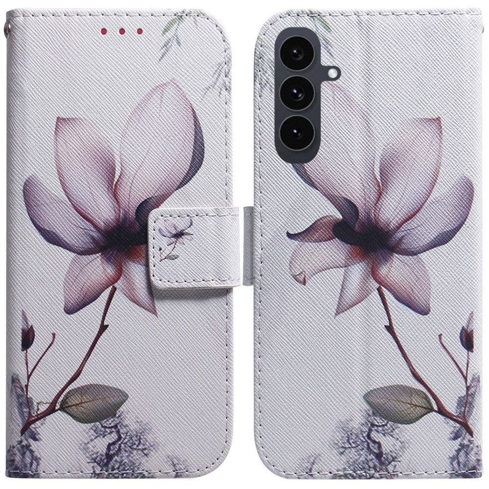 Étui portefeuille en cuir imprimé pour Samsung Galaxy S25 FE 