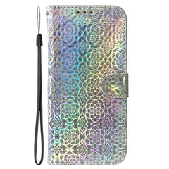 For Samsung Galaxy S25 FE Stand Case Dazzling Flower Leather Phone Cover with Wrist Strap