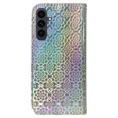For Samsung Galaxy S25 FE Stand Case Dazzling Flower Leather Phone Cover with Wrist Strap