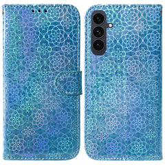For Samsung Galaxy S25 FE Stand Case Dazzling Flower Leather Phone Cover with Wrist Strap
