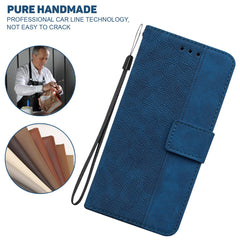 Für Samsung Galaxy S25 FE Hülle Geometrie Muster Leder Brieftasche Telefonabdeckung mit Handschlaufe 