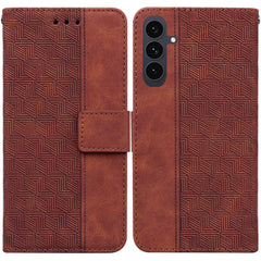 Für Samsung Galaxy S25 FE Hülle Geometrie Muster Leder Brieftasche Telefonabdeckung mit Handschlaufe 