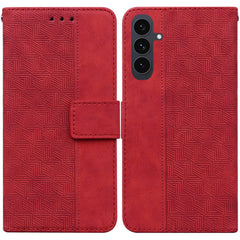 Für Samsung Galaxy S25 FE Hülle Geometrie Muster Leder Brieftasche Telefonabdeckung mit Handschlaufe 