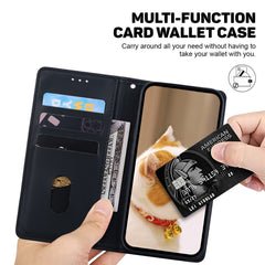 For Samsung Galaxy S25 FE Case RFID Blocking Kitten Pattern TPU + PU Leather Phone Cover with Wrist Strap