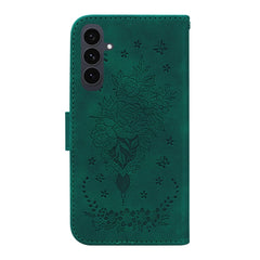 Coque portefeuille en cuir PU avec dragonne pour Samsung Galaxy S25 FE, motif papillon et fleur 