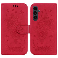 Coque portefeuille en cuir PU avec dragonne pour Samsung Galaxy S25 FE, motif papillon et fleur 