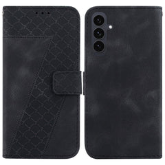 Für Samsung Galaxy S25 FE Stand Case 7-förmiges Muster Aufdruck Leder Telefonabdeckung mit Riemen 