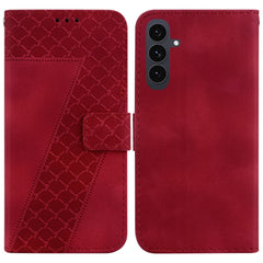 Für Samsung Galaxy S25 FE Stand Case 7-förmiges Muster Aufdruck Leder Telefonabdeckung mit Riemen 