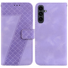 Für Samsung Galaxy S25 FE Stand Case 7-förmiges Muster Aufdruck Leder Telefonabdeckung mit Riemen 