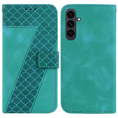 Für Samsung Galaxy S25 FE Stand Case 7-förmiges Muster Aufdruck Leder Telefonabdeckung mit Riemen 