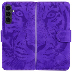 Für Samsung Galaxy S25 FE Hülle Tiger Aufdruck Leder Brieftasche Handyhülle 