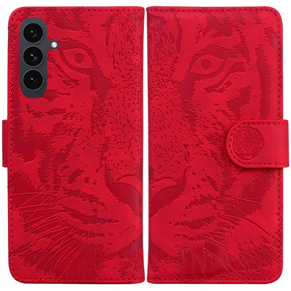 Für Samsung Galaxy S25 FE Hülle Tiger Aufdruck Leder Brieftasche Handyhülle 