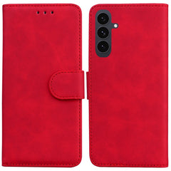 Étui portefeuille en cuir de couleur unie pour Samsung Galaxy S25 FE 