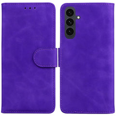 Étui portefeuille en cuir de couleur unie pour Samsung Galaxy S25 FE 