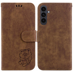Étui portefeuille en cuir antichoc avec dragonne pour Samsung Galaxy S25 FE, motif tigre 
