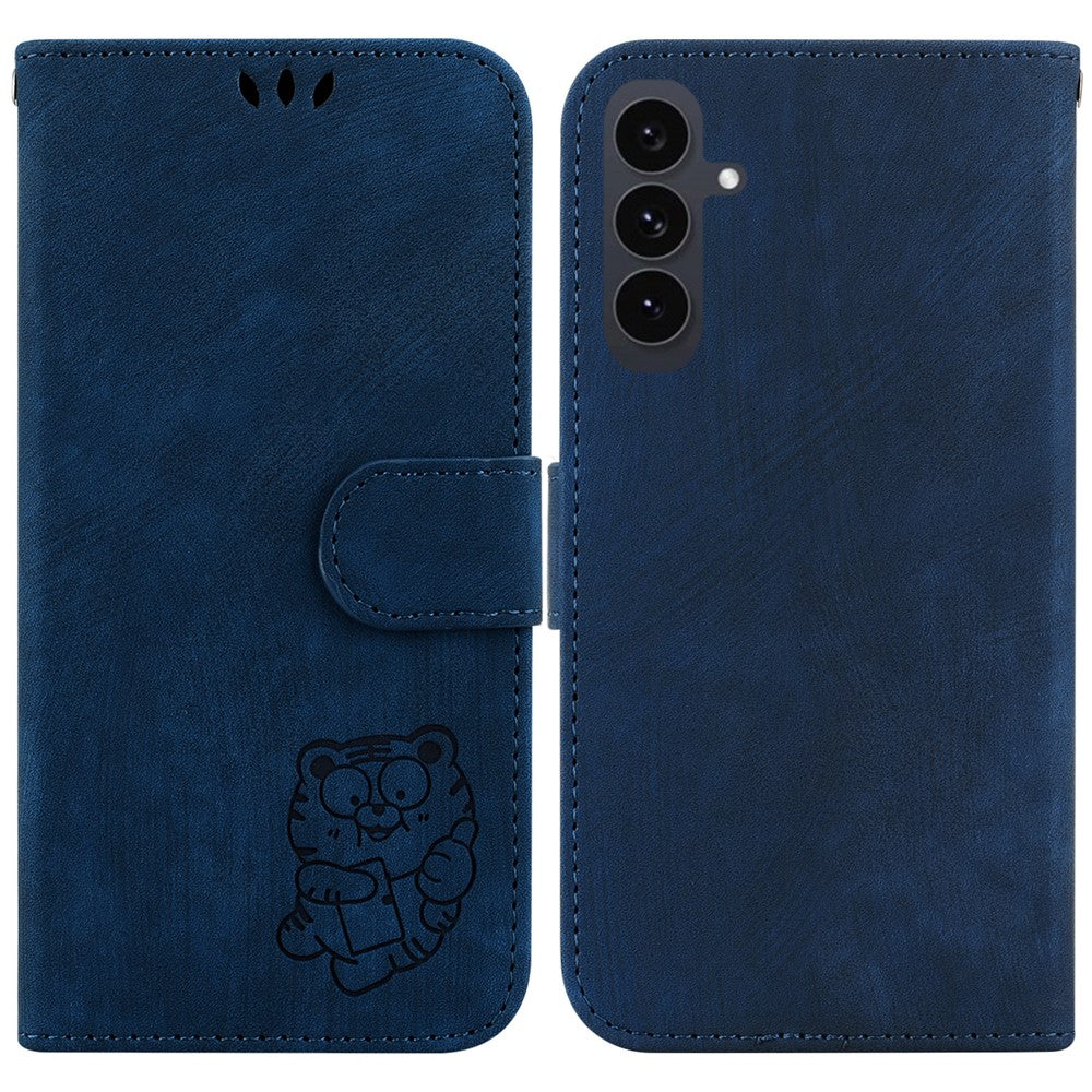 Étui portefeuille en cuir antichoc avec dragonne pour Samsung Galaxy S25 FE, motif tigre 
