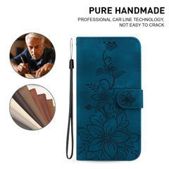 Étui en cuir avec dragonne pour Samsung Galaxy S25 FE, motif lys et fleurs 