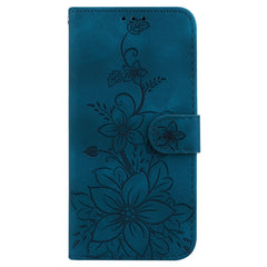 Étui en cuir avec dragonne pour Samsung Galaxy S25 FE, motif lys et fleurs 