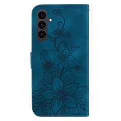 Étui en cuir avec dragonne pour Samsung Galaxy S25 FE, motif lys et fleurs 