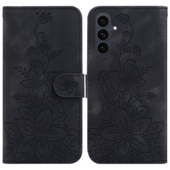 Étui en cuir avec dragonne pour Samsung Galaxy S25 FE, motif lys et fleurs 