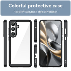 Für Samsung Galaxy S25 FE Handyhülle WANLONFENG XC-Serie TPU-Acryl-Abdeckung mit gehärtetem Glas (großes Linsenloch) 