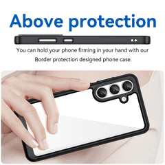 Für Samsung Galaxy S25 FE Handyhülle WANLONFENG XC-Serie TPU-Acryl-Abdeckung mit gehärtetem Glas (großes Linsenloch) 