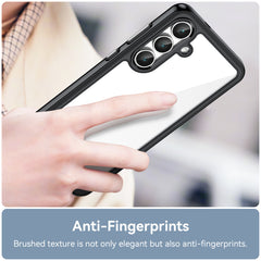Für Samsung Galaxy S25 FE Handyhülle WANLONFENG XC-Serie TPU-Acryl-Abdeckung mit gehärtetem Glas (großes Linsenloch) 