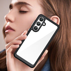 Für Samsung Galaxy S25 FE Handyhülle WANLONFENG XC-Serie TPU-Acryl-Abdeckung mit gehärtetem Glas (großes Linsenloch) 