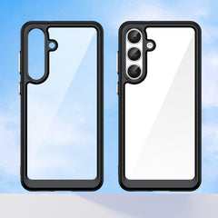 Für Samsung Galaxy S25 FE Handyhülle WANLONFENG XC-Serie TPU-Acryl-Abdeckung mit gehärtetem Glas (großes Linsenloch) 