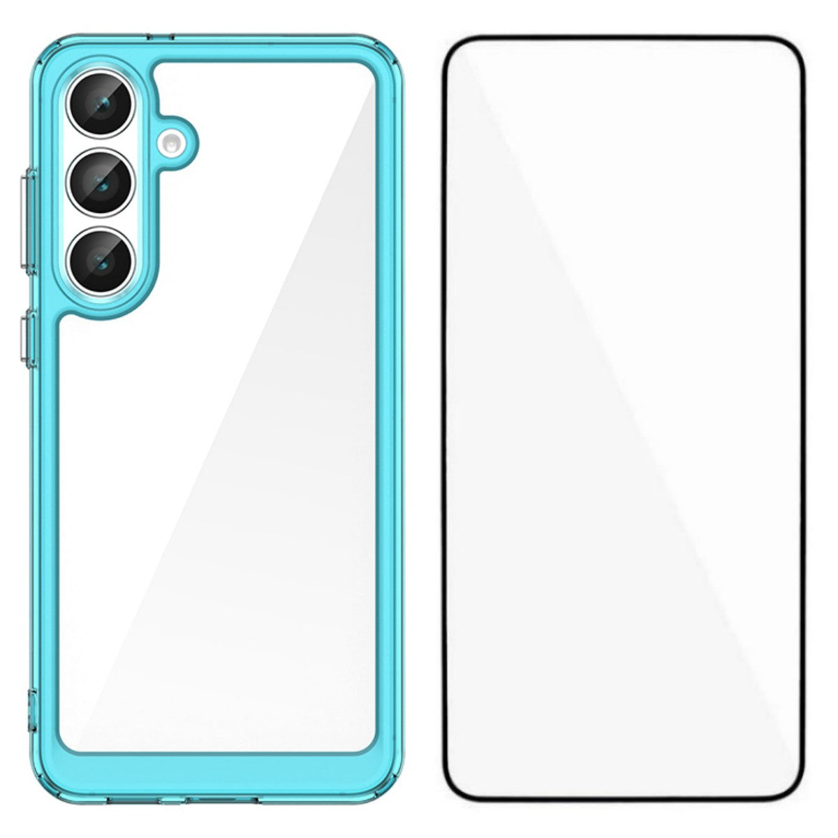 Für Samsung Galaxy S25 FE Handyhülle WANLONFENG XC-Serie TPU-Acryl-Abdeckung mit gehärtetem Glas (großes Linsenloch) 