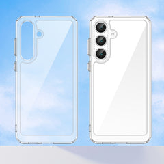 Für Samsung Galaxy S25 FE Hülle WANLONFENG MF Serie TPU Acryl Klare Telefonabdeckung mit gehärteter Glasfolie 