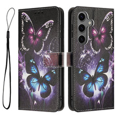 Für Samsung Galaxy S25 FE Brieftaschenhülle Musterdruck PU-Leder-Telefonabdeckung mit Lanyard 