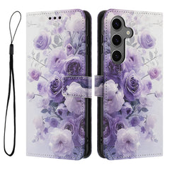 Für Samsung Galaxy S25 FE Brieftaschenhülle Musterdruck PU-Leder-Telefonabdeckung mit Lanyard 