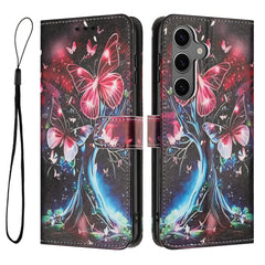 Für Samsung Galaxy S25 FE Brieftaschenhülle Musterdruck PU-Leder-Telefonabdeckung mit Lanyard 