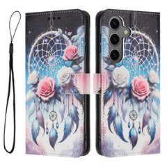 Für Samsung Galaxy S25 FE Brieftaschenhülle Musterdruck PU-Leder-Telefonabdeckung mit Lanyard 